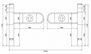 YST01 Round Radar Dual-Swing Gate